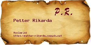 Petter Rikarda névjegykártya